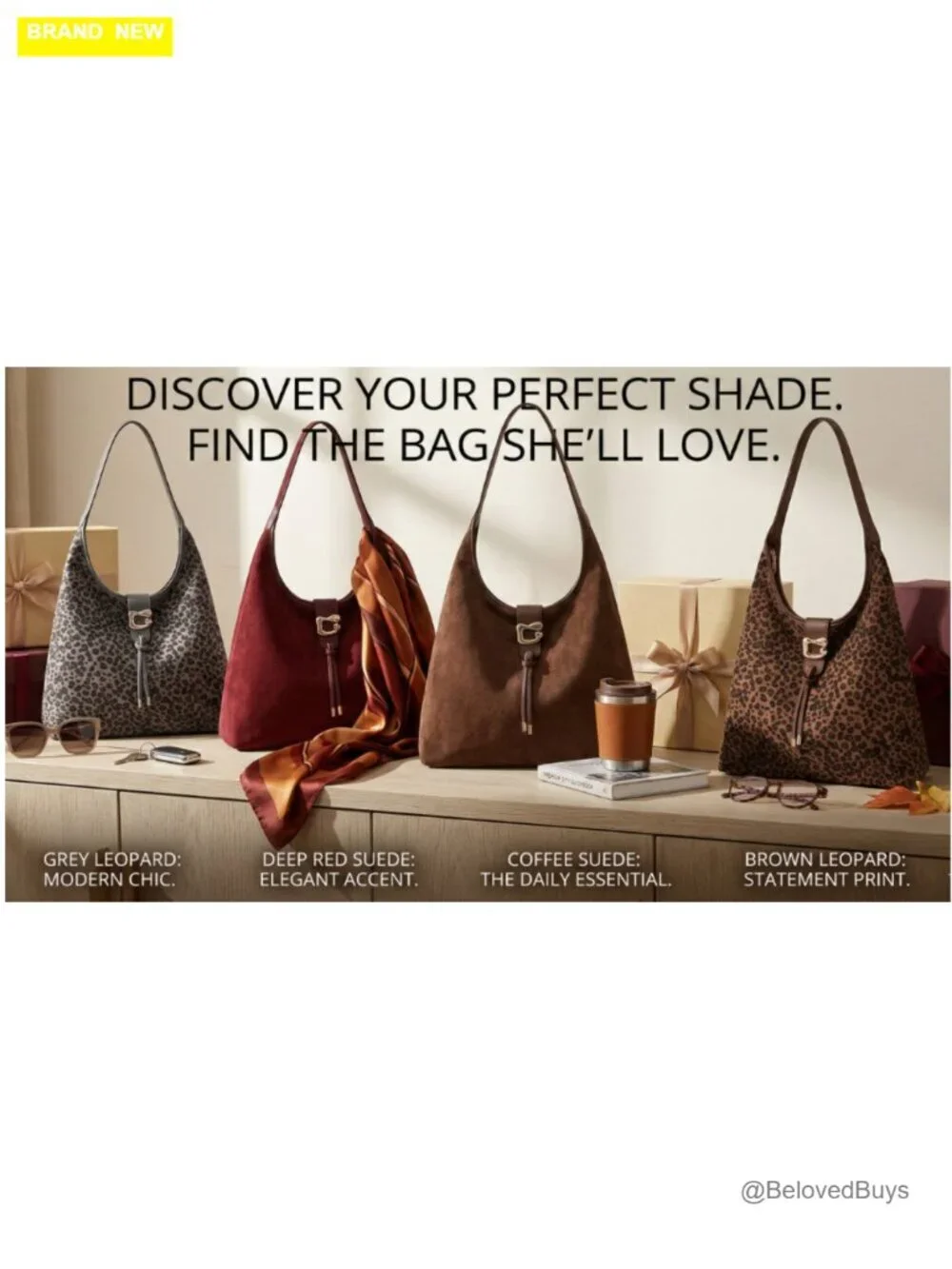 Large Slouchy Faux Suede Hobo Bag with Tassel Zipper Closure